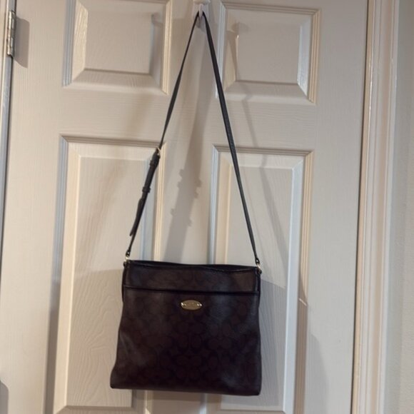 Coach Y2K Signature Monogram Rowan Crossbody Bag (F34938) EUC - Picture 1 of 15